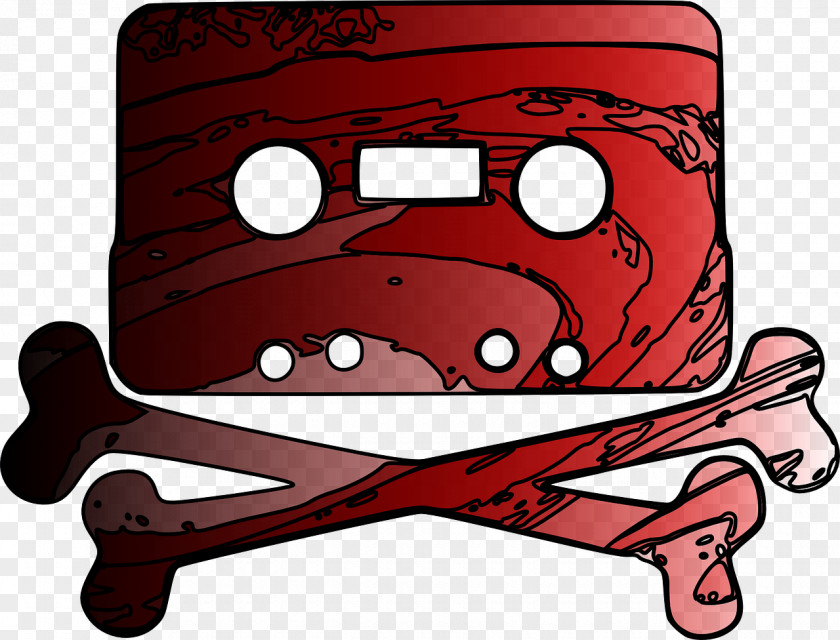 Pirate Compact Cassette Crossbones Piracy Clip Art PNG