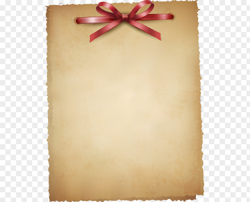 Simple Red Bow Stationery Design Kraft Paper Download PNG