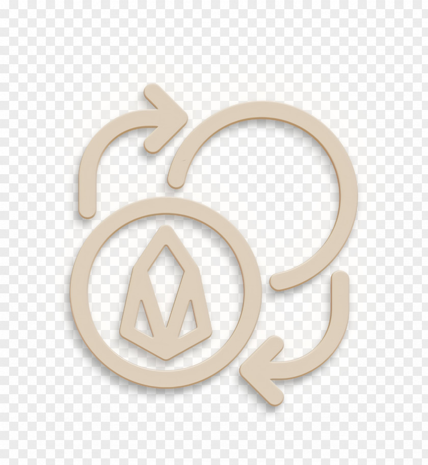 Logo Metal Coin Icon Cryptocurrency Eos PNG