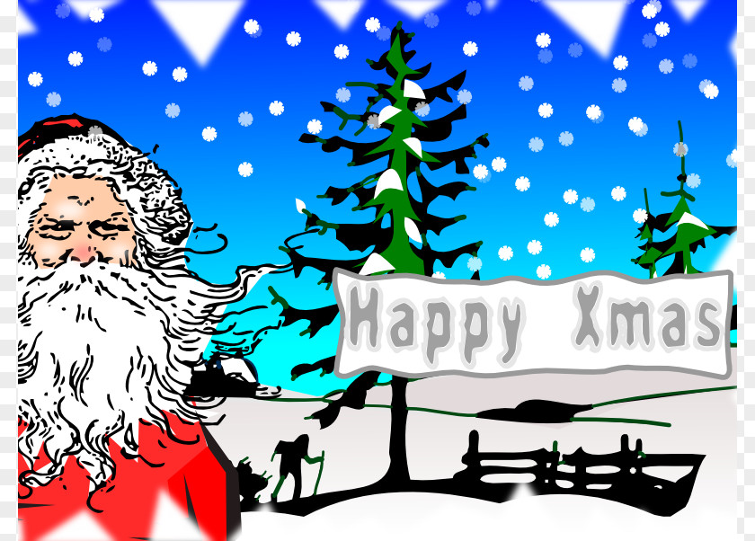 Scenery Pictures Free Santa Claus Christmas Card Greeting & Note Cards Clip Art PNG