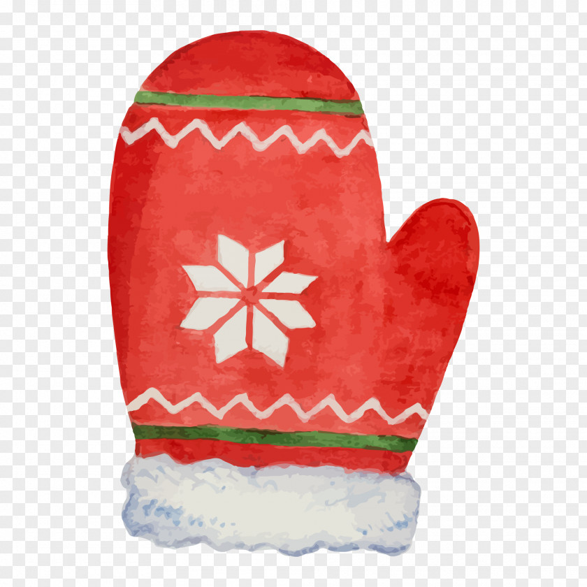 Vector Illustration Christmas Red Gloves Glove PNG
