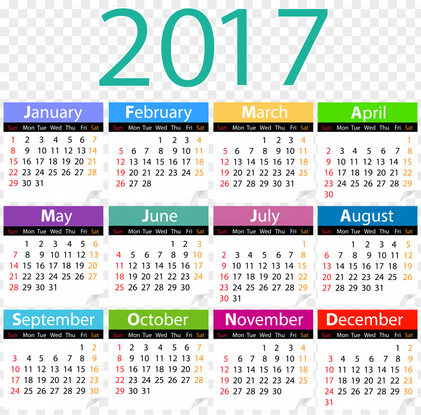 2017 Calendar Clip Art Image PNG