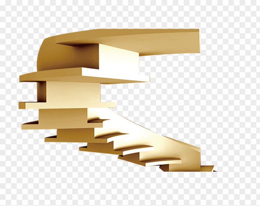 Gold Irregular Stairs PNG