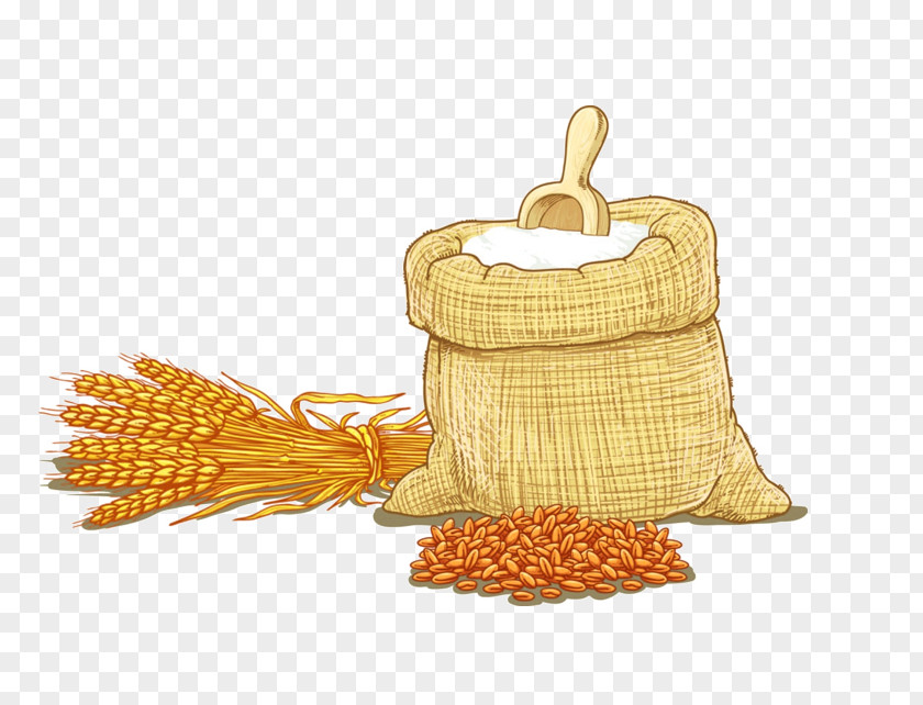 Hand-painted Cartoon Wheat Flour Cereal Clip Art PNG