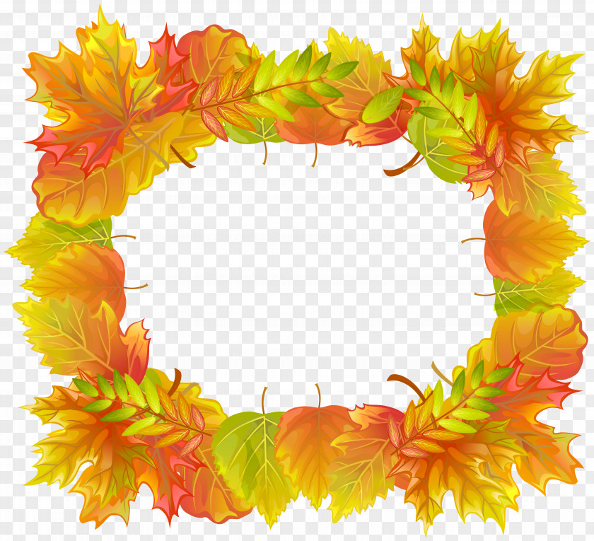 Autumn Leafs Border Frame Clipart Image Picture Clip Art PNG
