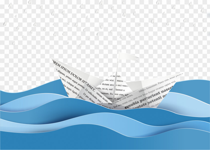 Vector Waves And Paper Boat Euclidean PNG