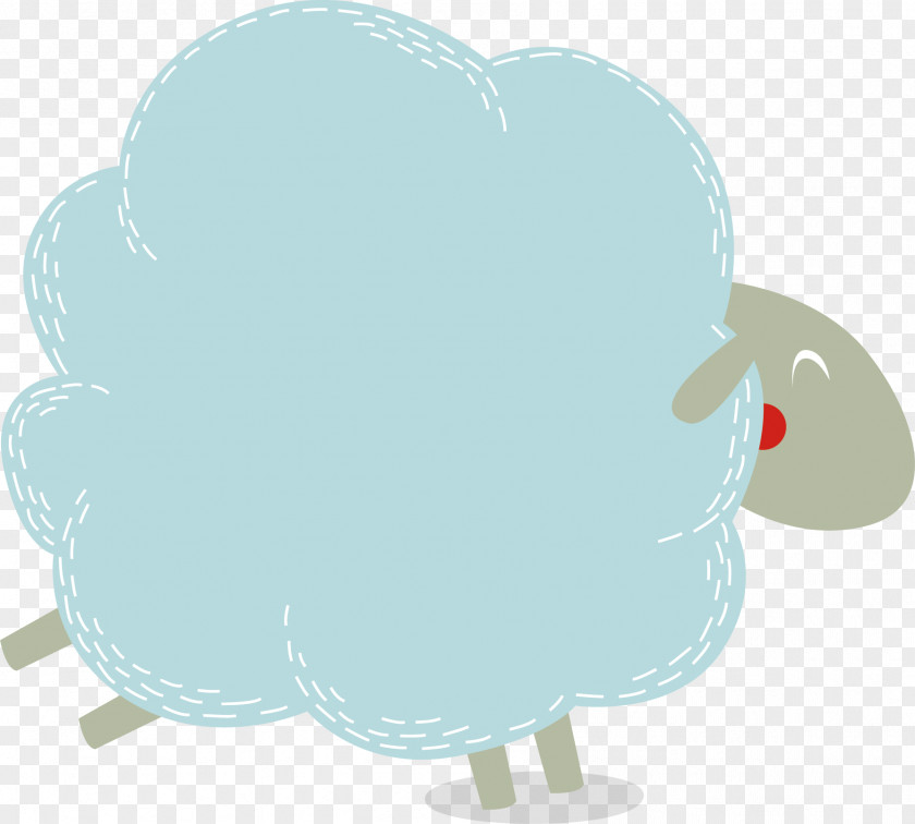 Blue Sheep Vector Cartoon Wallpaper PNG