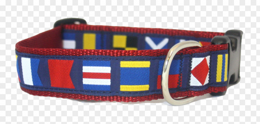 Nautical Bunting Dog Collar Cobalt Blue PNG