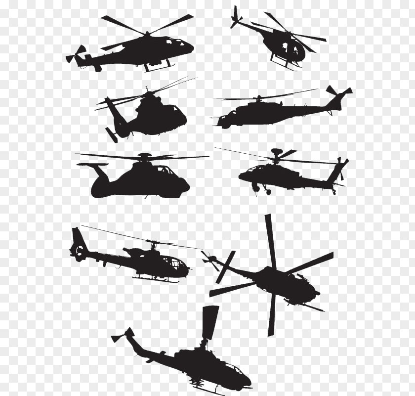 Silhouette Of Aircraft Military Helicopter Sikorsky UH-60 Black Hawk Boeing AH-64 Apache Bell UH-1 Iroquois PNG