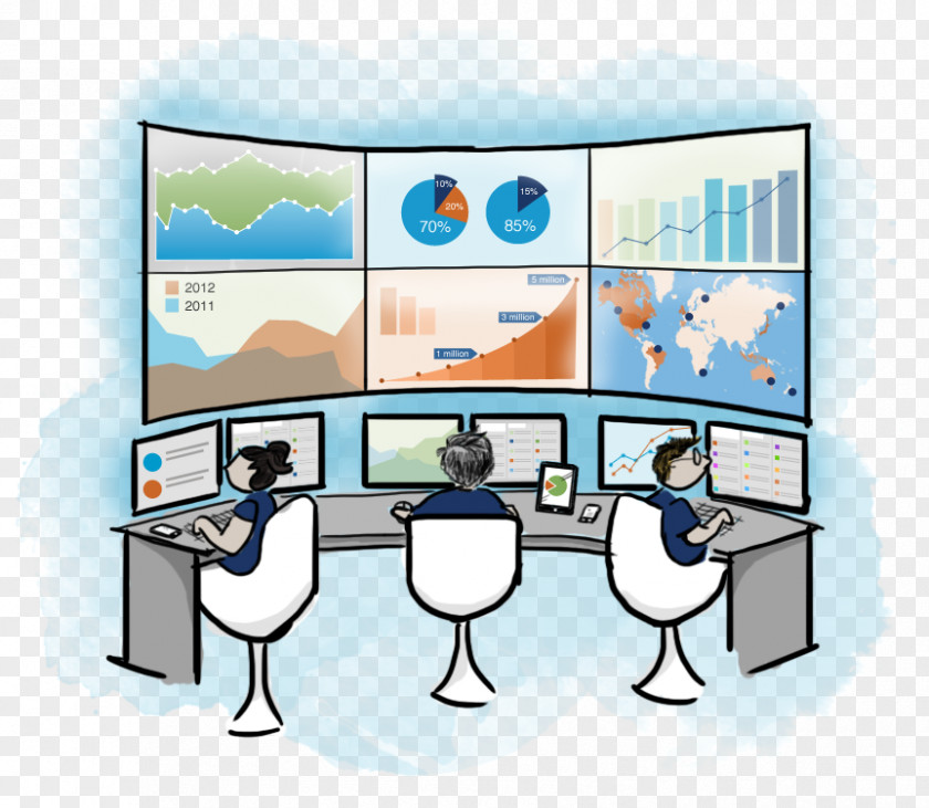 Social Media Command Center And Control Clip Art PNG