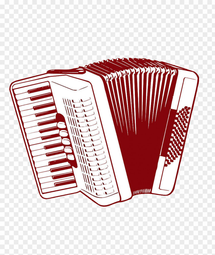 Paper-cut Accordion Musical Instrument Art PNG