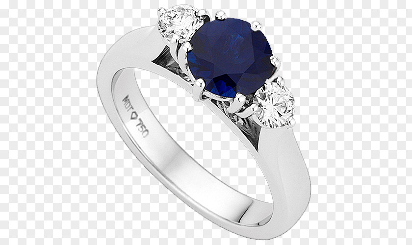 Sapphire Engagement Ring Diamond Blue PNG