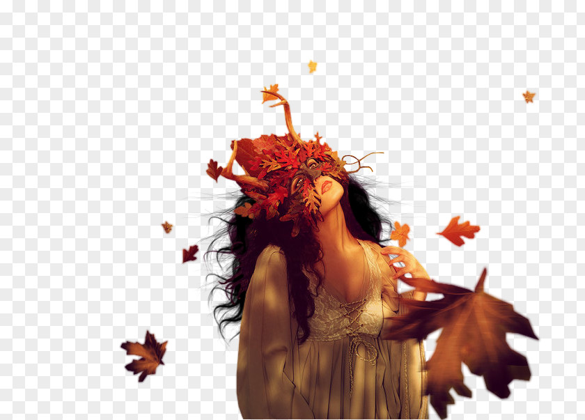 Autumn Woman Desktop Wallpaper PNG