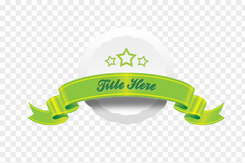 Green Ribbon Star Badge Medal PNG