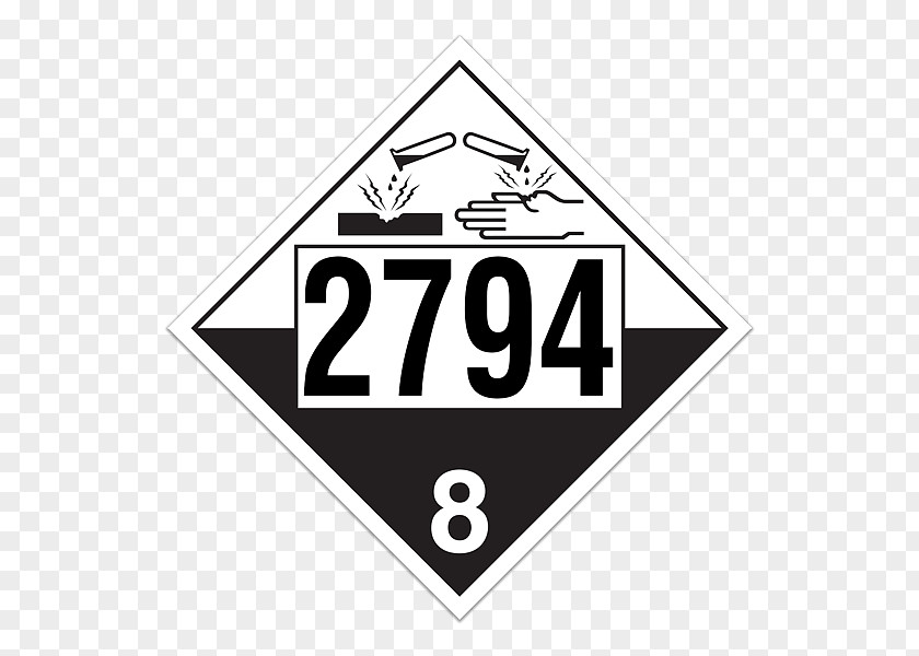 Placard UN Number HAZMAT Class 8 Corrosive Substances Dangerous Goods PNG