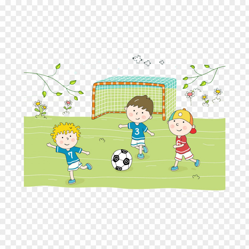 Play Football Kids Child Cartoon Sport PNG