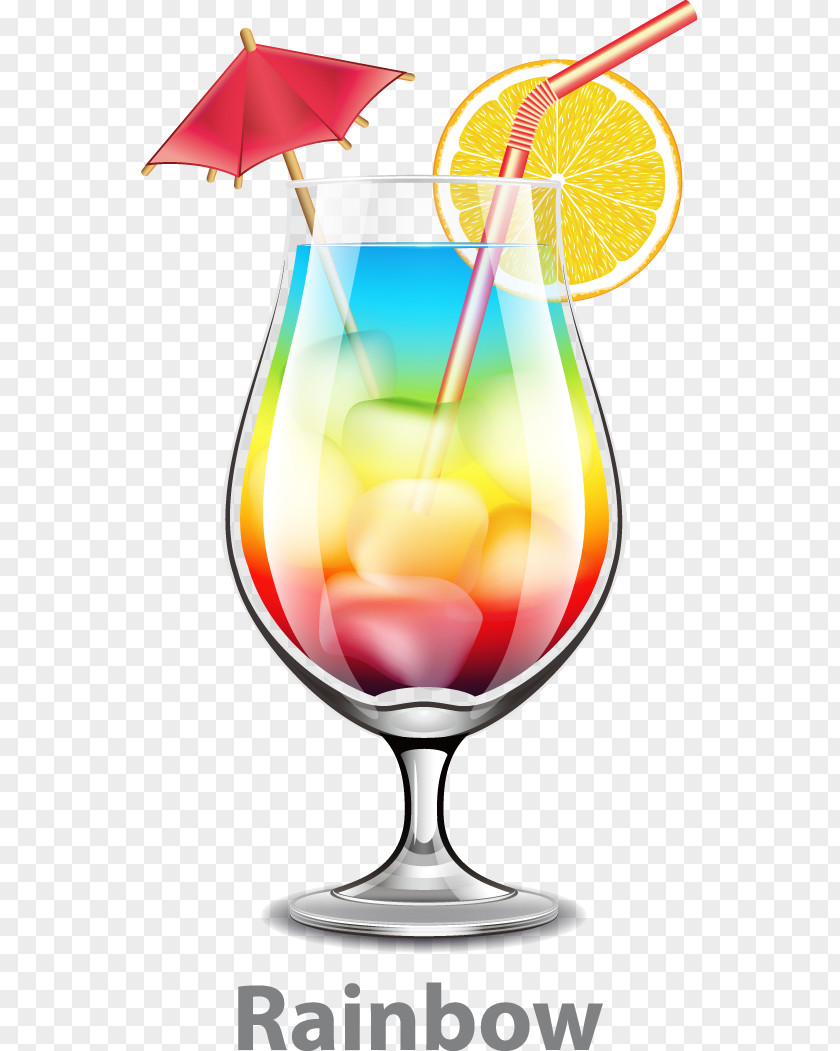 Rainbow Lemon Juice Cocktail Orange Mai Tai Pixel PNG