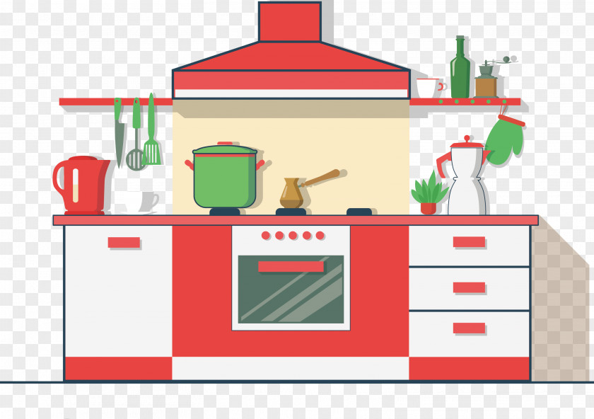Flat Kitchen Furniture Living Room Icon PNG