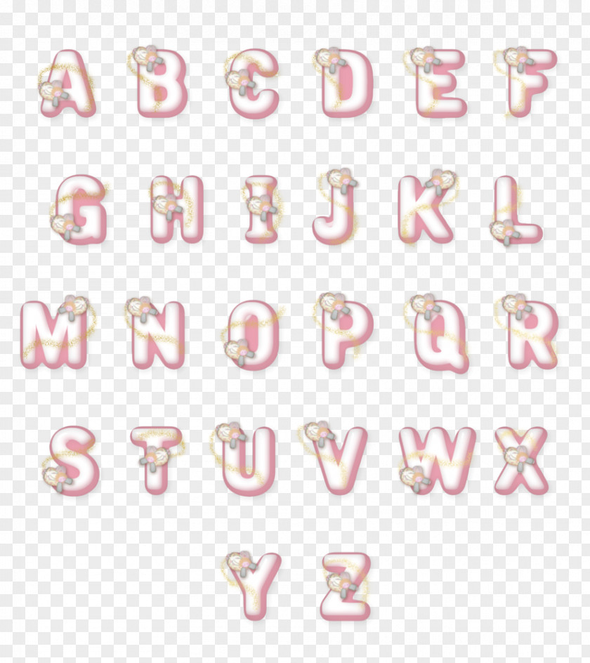 Jewellery Pink M Body Line Font PNG