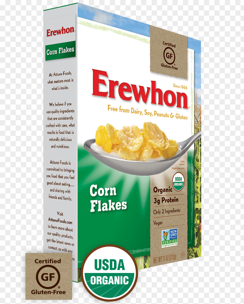 Breakfast Cereal Corn Flakes Organic Food Frosted PNG
