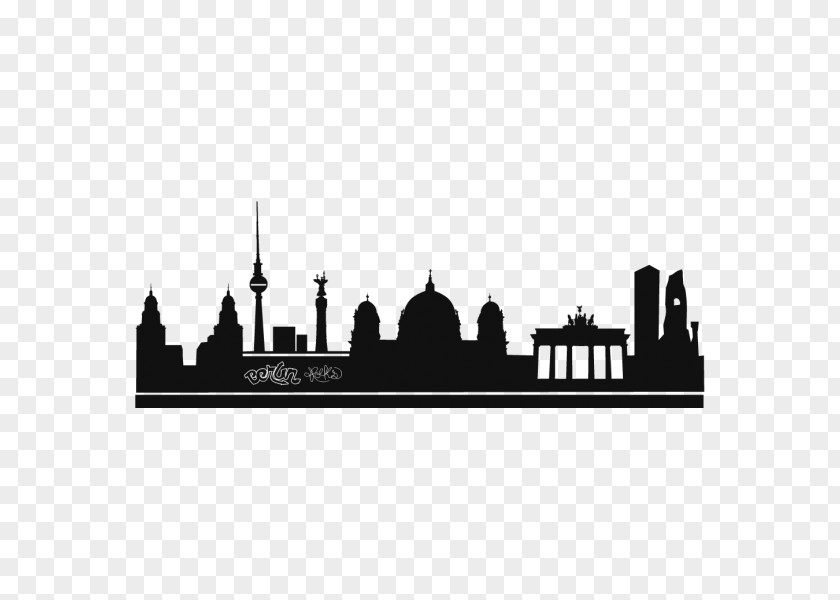 Wall Decal Silhouette City Skyline Phonograph Record Berlin PNG