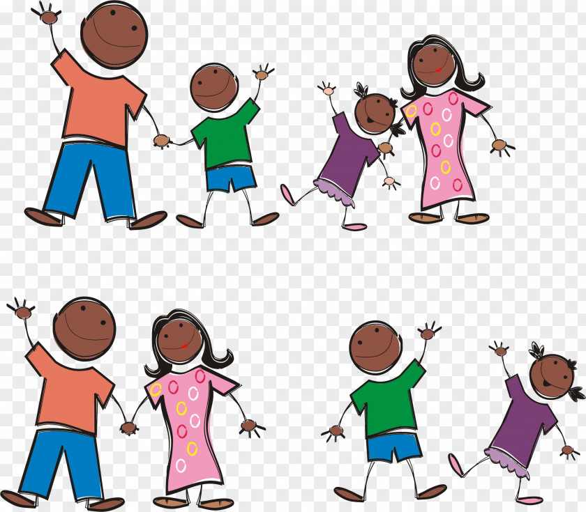 Family Stick Figure Drawing Clip Art PNG