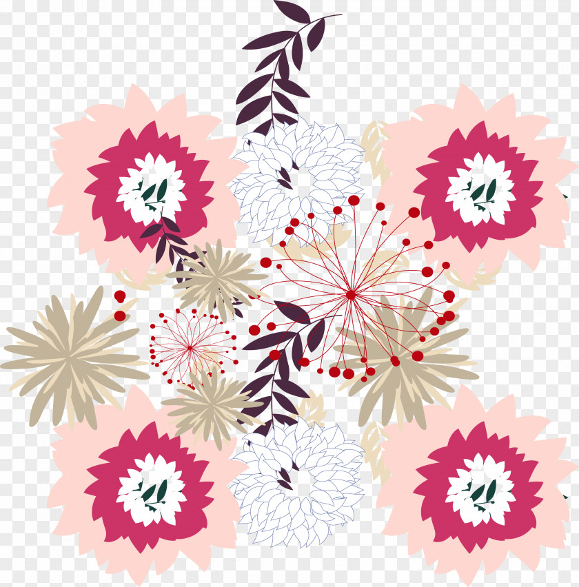 Most Chrysanthemum Pattern Background Floral Design Motif PNG