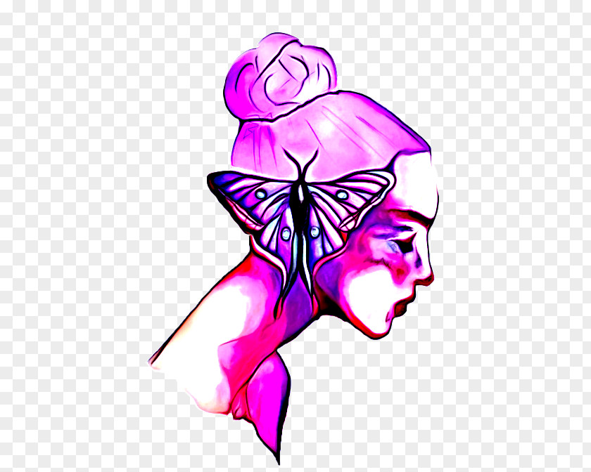 Moths And Butterflies Fictional Character Purple Pink Magenta Fashion Illustration Graphic Design PNG