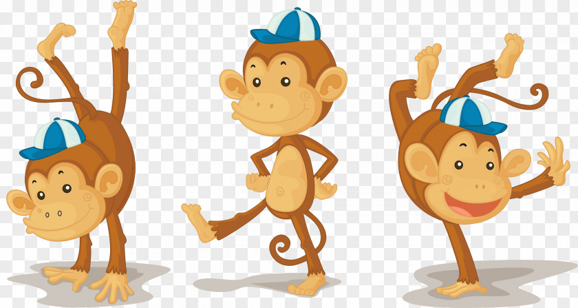 3 Monkeys Juggling Hands The Evil Monkey Gorilla Ape Cartoon PNG