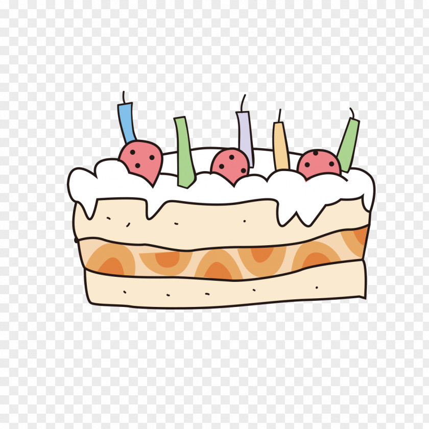 Hand Drawn Birthday Cake Shortcake Cream PNG