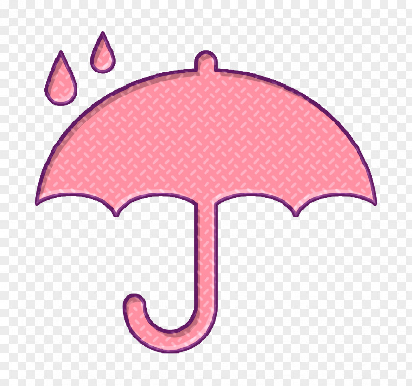 Logistics Delivery Icon Signs Protection Symbol Of Opened Umbrella Silhouette Under Raindrops PNG