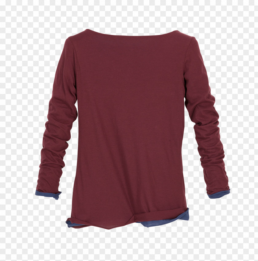 T-shirt Long-sleeved Shoulder Maroon PNG