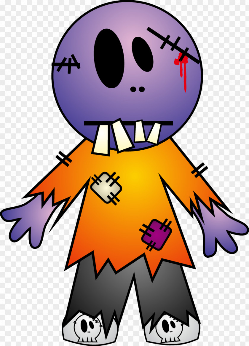 Colored Monster Halloween Clip Art PNG