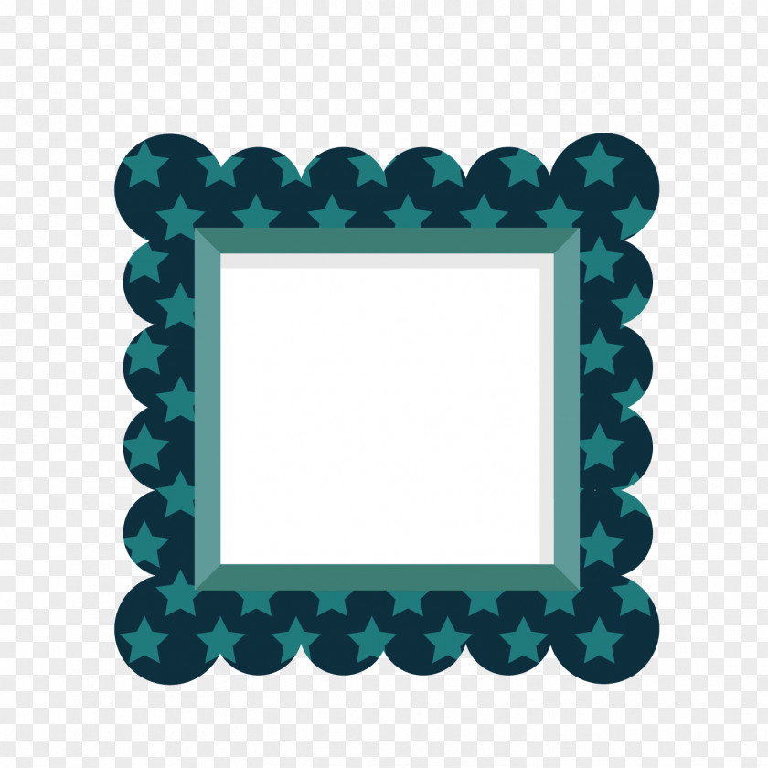 Vector Blue Print Star Square Frame Euclidean Márgenes Color PNG