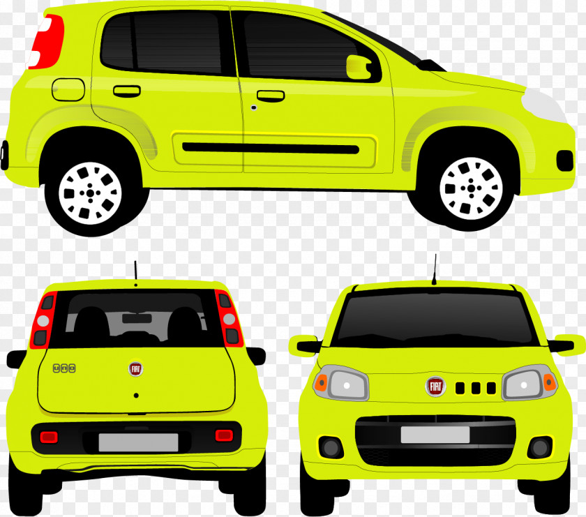 Vector Hand-drawn Taxi Car Fiat Automobiles Uno PNG