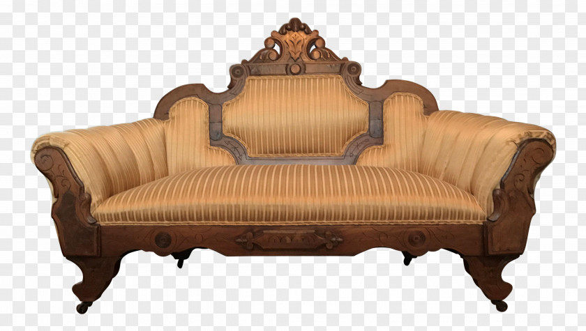 Woodcarving Loveseat Couch Table Furniture Chairish PNG