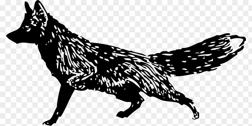 Arctic Fox Black And White Clip Art PNG