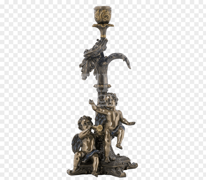 Candle Holder Cherub Bronze Sculpture Candlestick Statue PNG