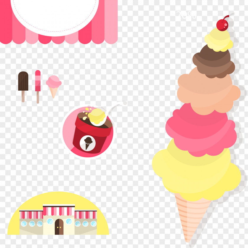 Hand Painted Pink Cute Ice Cream Vector Chocolate Pop Milk PNG