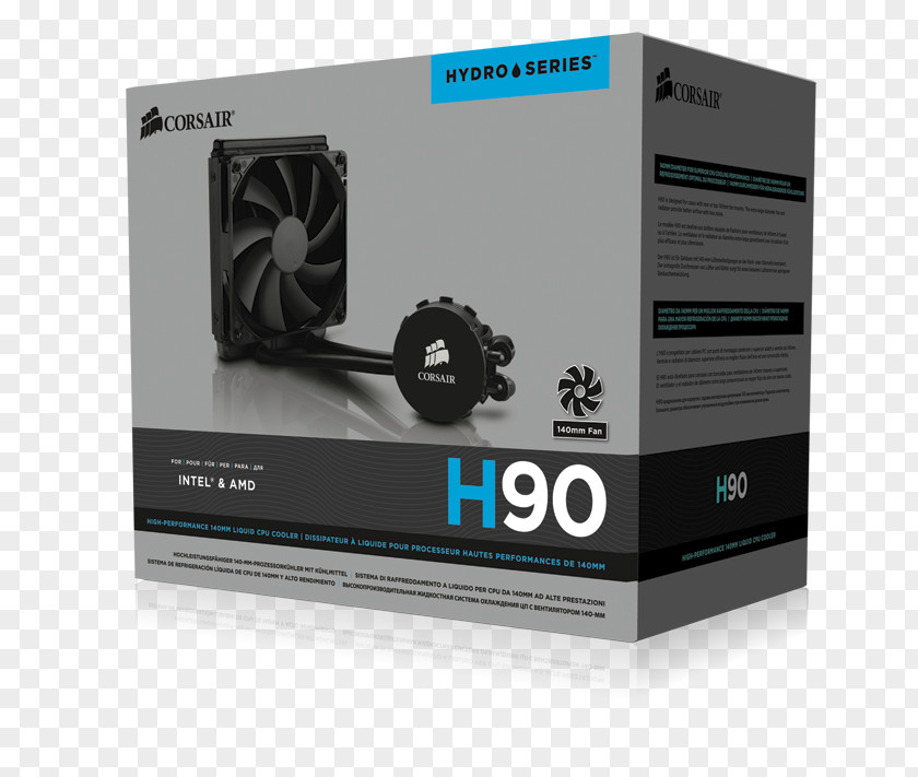 Water Cooling Pc Parts Computer System Corsair Hydro Series CPU Cooler Central Processing Unit Components PNG