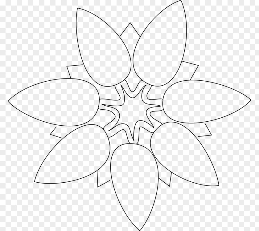 Flower Outline Drawing Petal Sepal PNG