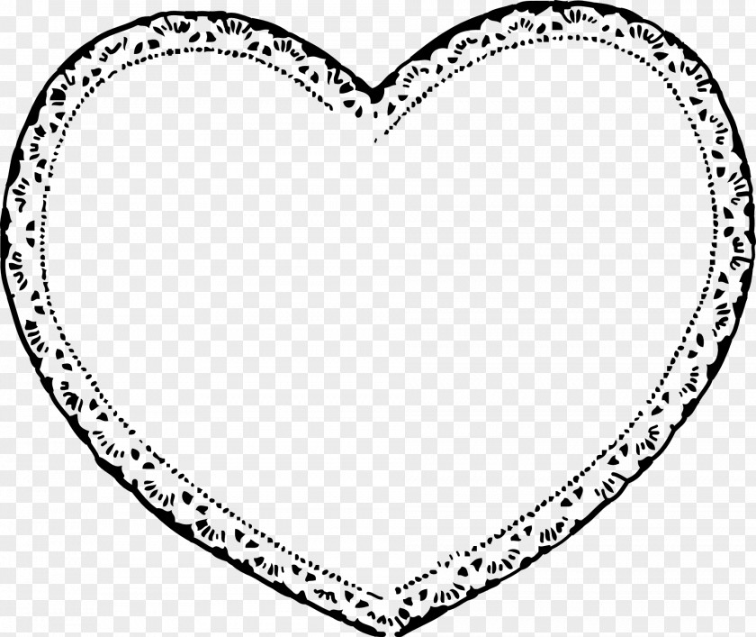 Lace Heart-shaped Mirror Valentines Day Heart Black And White Clip Art PNG