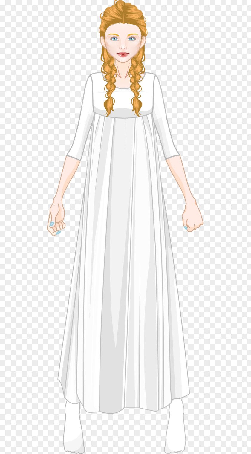 Yellow Dress Gown Robe Character Sleeve PNG