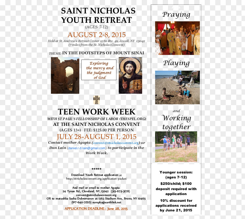 Summer Calling Flyer Cleveland Tynan Road St. Nicholas Avenue Convent Child PNG