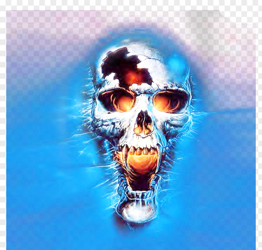 Blue Flame Skull 3D Computer Graphics Download High-definition Television Animation Wallpaper PNG