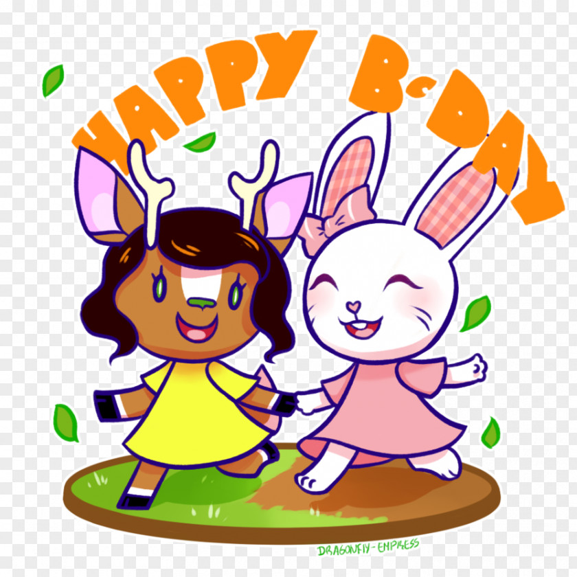 Happy B.day Easter Bunny Food Cartoon Clip Art PNG