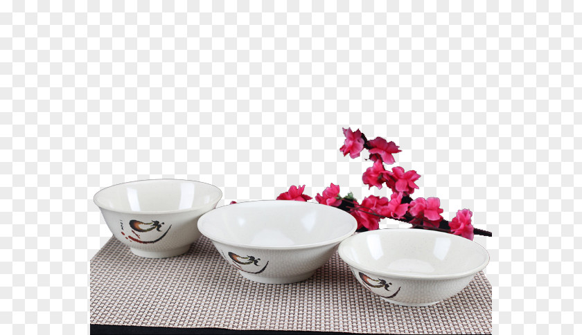 Kitchen Melamine White Bowl Porcelain Tableware PNG