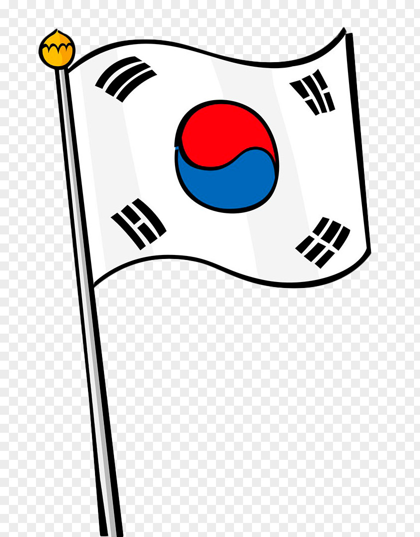 Hand Painted Korean Flag Of South Korea Stock Photography PNG
