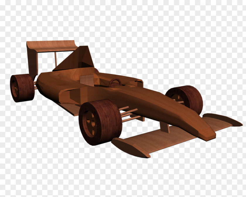Toy Formula One Car Wood Folk Art PNG