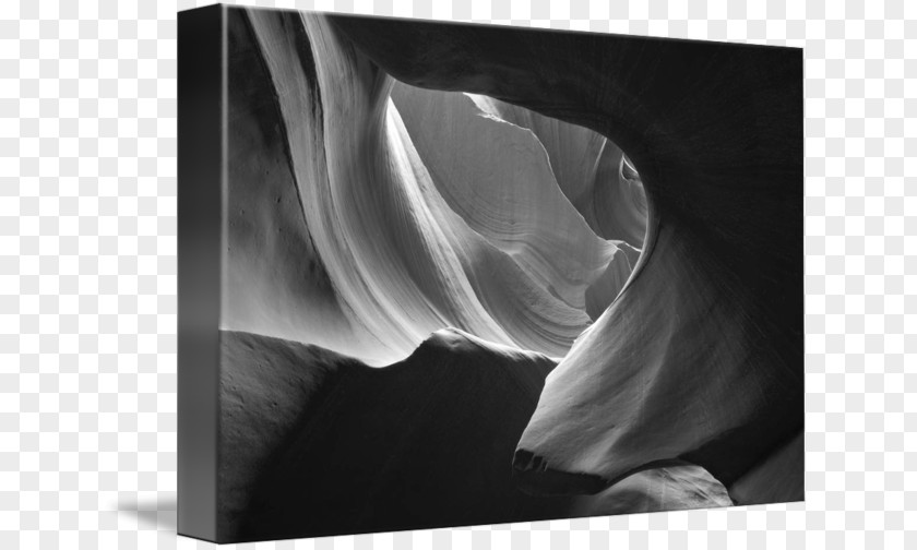Abstract Black And White Antelope Canyon Photography Gallery Wrap Art PNG